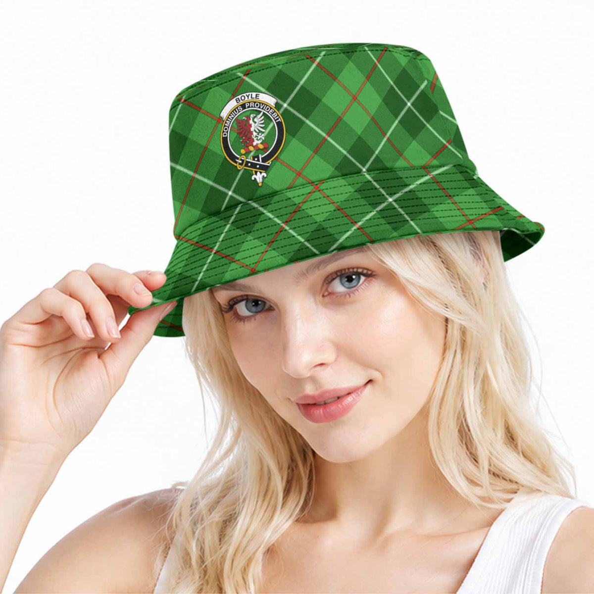 Boyle Tartan Bucket Hat with Family Crest Bucket Hat One Size - Tartan Vibes Clothing