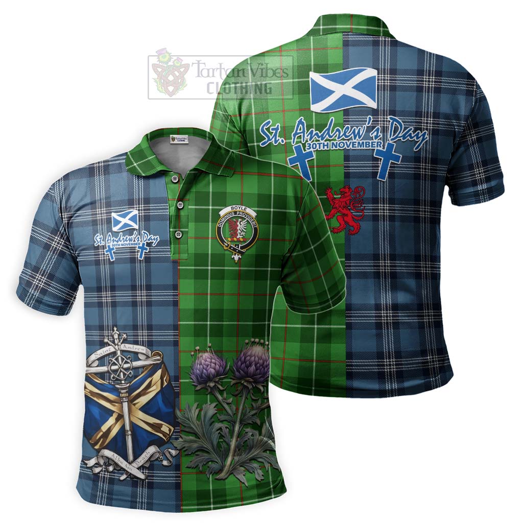 Tartan Vibes Clothing Boyle Tartan Polo Shirt Happy St. Andrew's Day Half Tartan Style