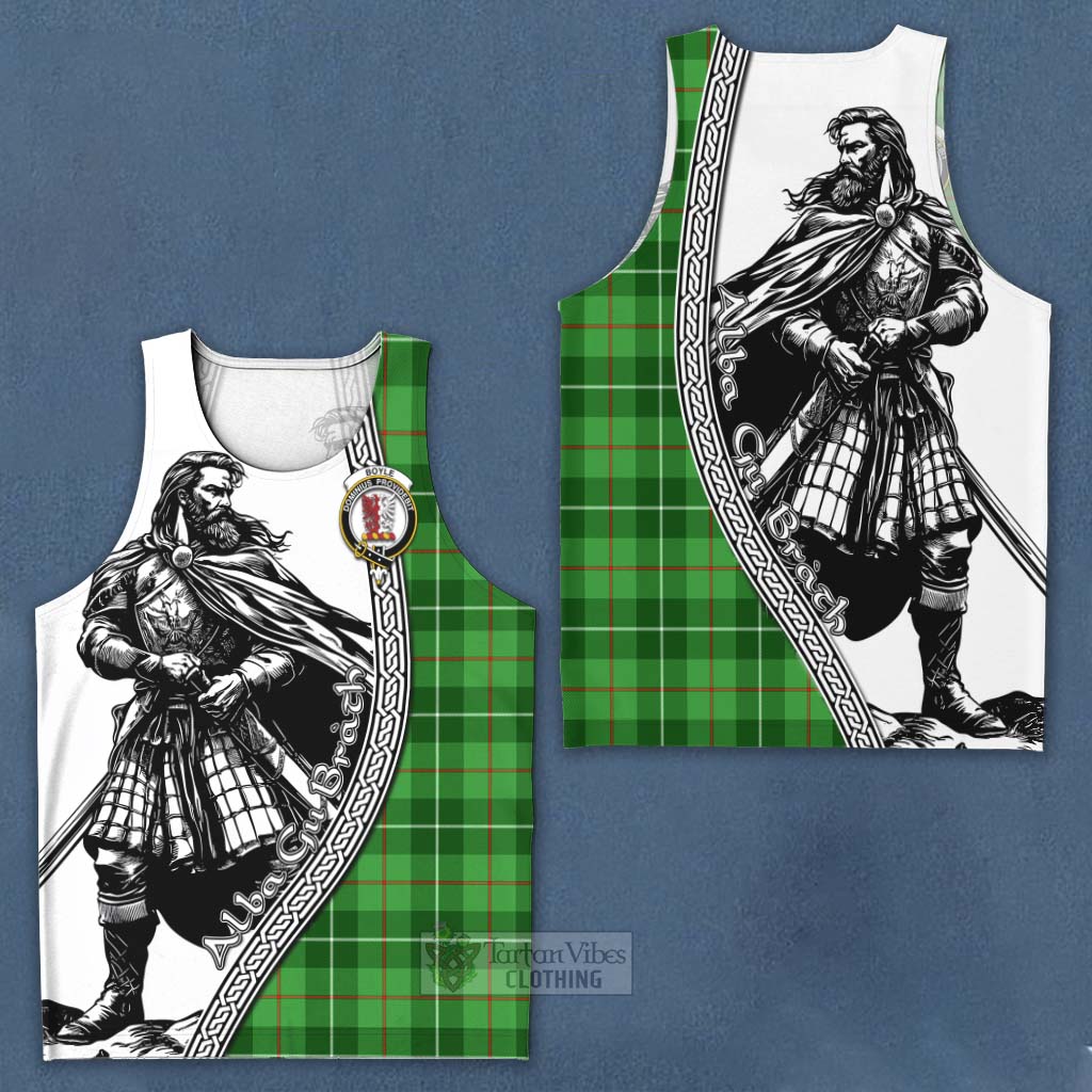 Tartan Vibes Clothing Boyle Tartan Clan Crest Men's Tank Top with Highlander Warrior Celtic Style