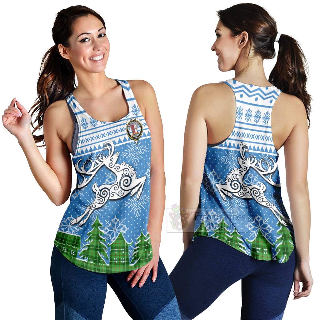 Tartan Vibes Clothing Boyle Clan Christmas Women's Racerback Tanks Celtic Reindeer Style