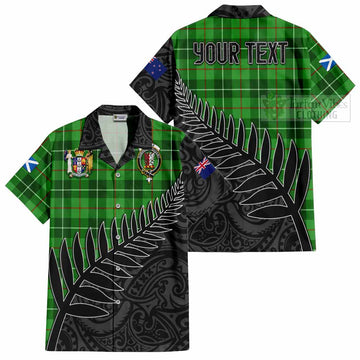 Boyle Crest Tartan Short Sleeve Button Shirt with New Zealand Silver Fern Half Style