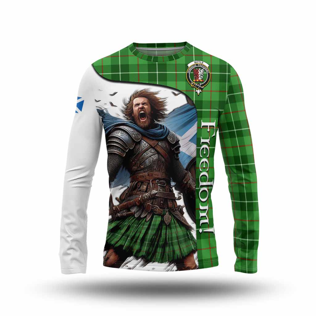 Tartan Vibes Clothing Boyle Crest Tartan Long Sleeve T-Shirt Inspired by the Freedom of Scottish Warrior