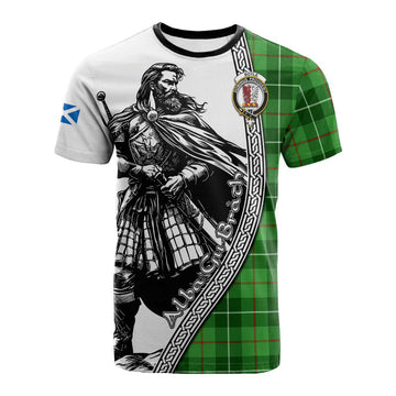 Boyle Tartan Clan Crest Cotton T-shirt with Highlander Warrior Celtic Style