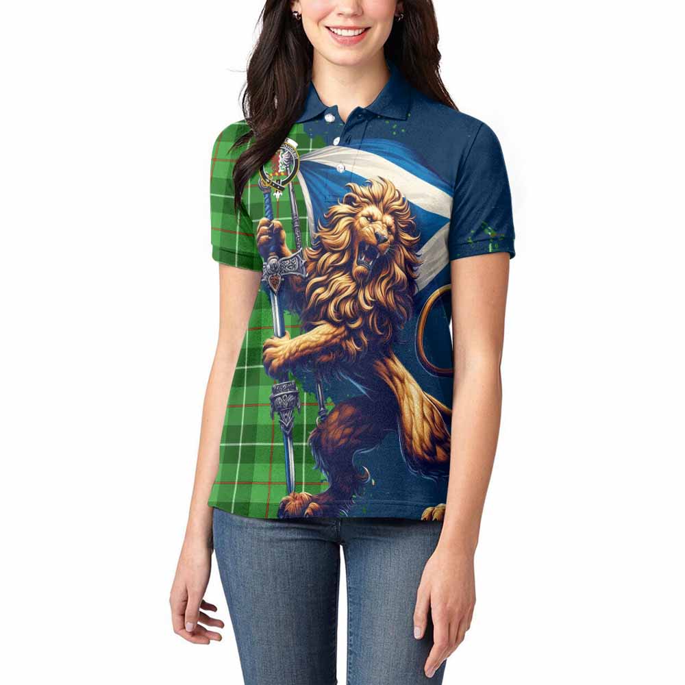 Tartan Vibes Clothing Boyle Tartan Family Crest Women's Polo Shirt with Scottish Majestic Lion