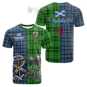 Boyle Tartan Cotton T-shirt Happy St. Andrew's Day Half Tartan Style