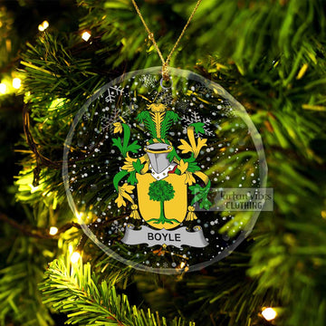 Boyle Irish Clan Christmas Glass Ornament with Coat of Arms