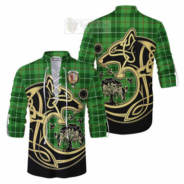 Boyle Tartan Ghillie Kilt Shirt with Family Crest Celtic Wolf Style