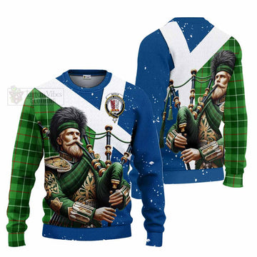 Boyle Tartan Knitted Sweater with Family Crest Scottish Bagpiper Vibes