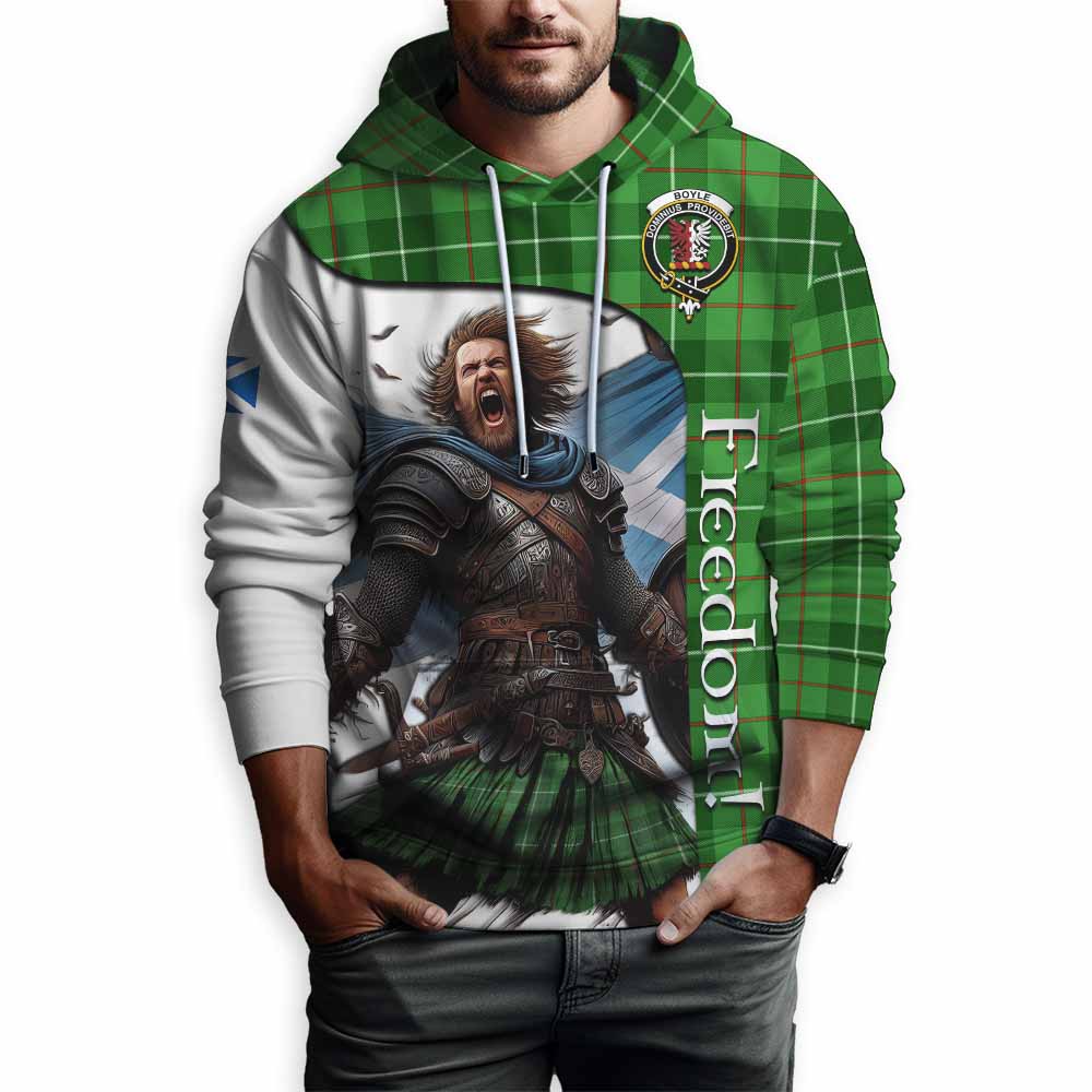 Tartan Vibes Clothing Boyle Crest Tartan Hoodie Inspired by the Freedom of Scottish Warrior