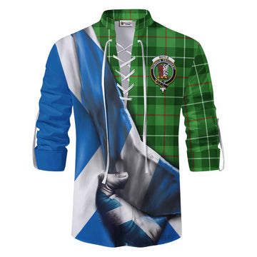 Boyle Tartan Ghillie Kilt Shirt with Family Crest Scotland Patriotic Style