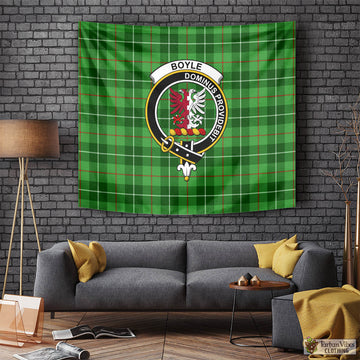 Boyle Tartan Tapestry Wall Hanging and Home Decor for Room with Family Crest