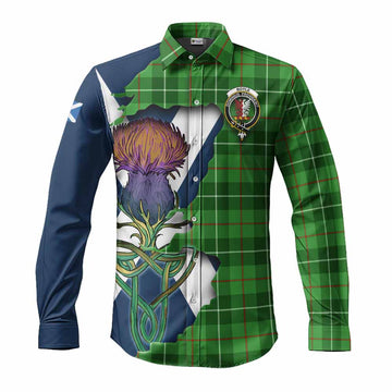 Boyle Tartan Family Crest Long Sleeve Button Shirt Scottish Thistle Celtic Inspired Men's Shirt S - Tartan Vibes Clothing
