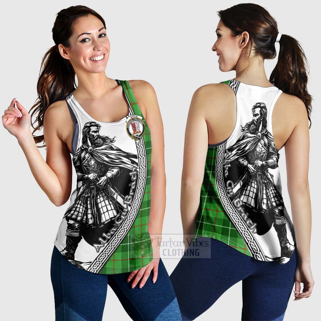 Tartan Vibes Clothing Boyle Tartan Clan Crest Women's Racerback Tanks with Highlander Warrior Celtic Style