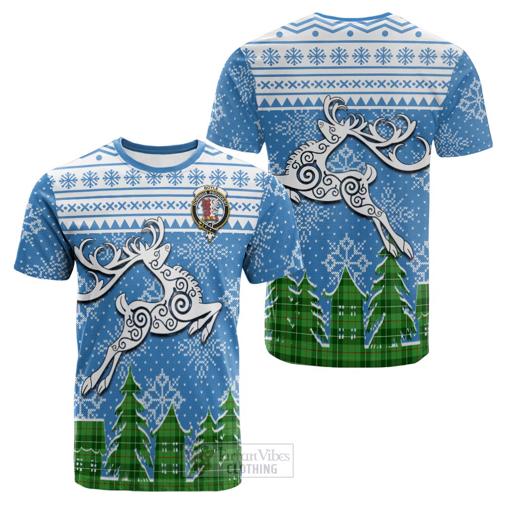 Tartan Vibes Clothing Boyle Clan Christmas Cotton T-shirt Celtic Reindeer Style