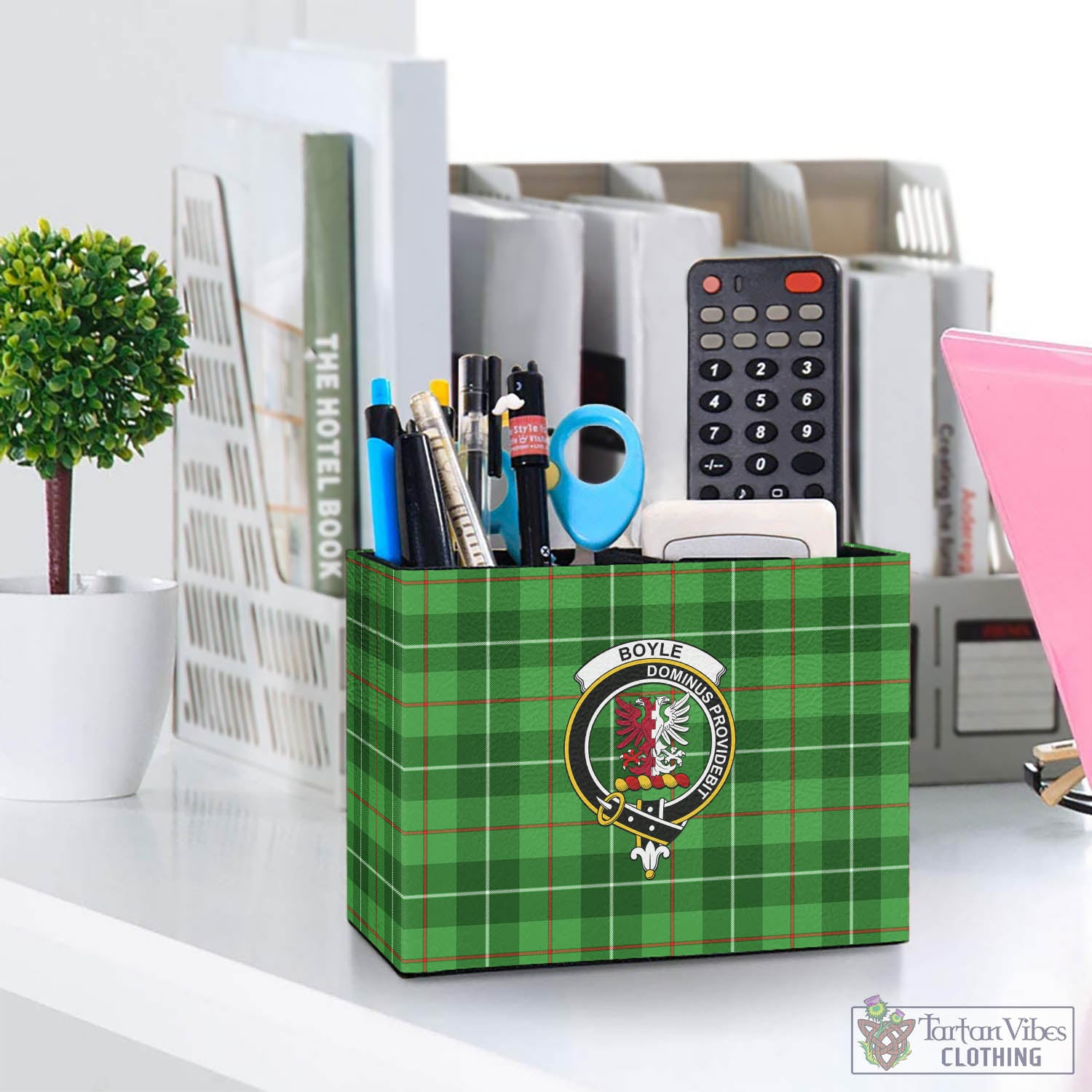 Tartan Vibes Clothing Boyle Tartan Pen Holder with Family Crest