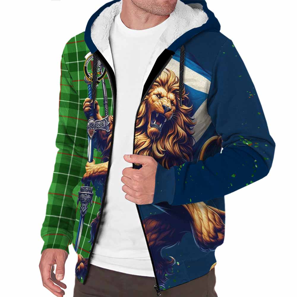 Tartan Vibes Clothing Boyle Tartan Family Crest Sherpa Hoodie with Scottish Majestic Lion