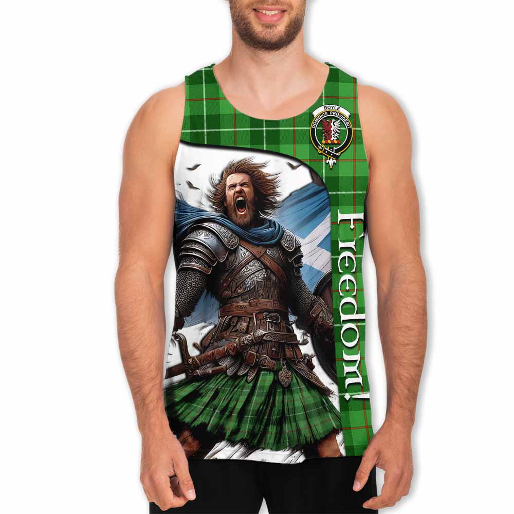 Tartan Vibes Clothing Boyle Crest Tartan Men's Tank Top Inspired by the Freedom of Scottish Warrior