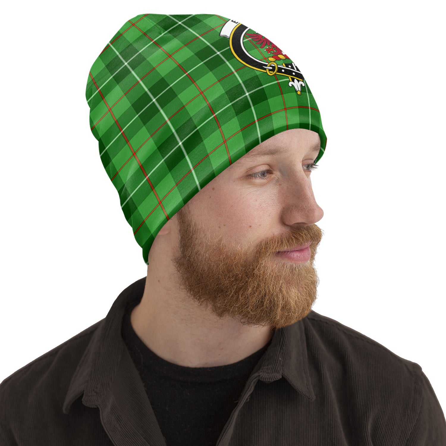 Boyle Tartan Beanies Hat with Family Crest One Size 22 inches 15.5 inches - Tartanvibesclothing