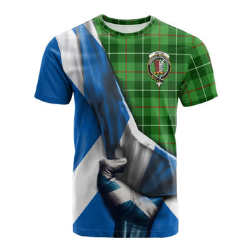 Boyle Tartan Cotton T-shirt with Family Crest Scotland Patriotic Style