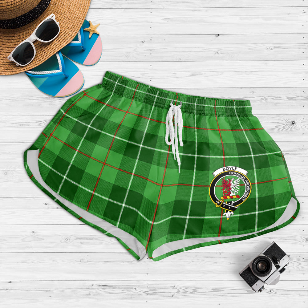 Boyle Tartan Womens Shorts with Family Crest - Tartanvibesclothing