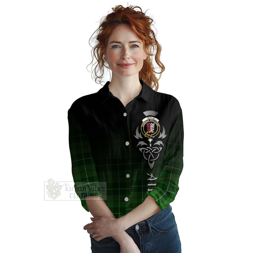 Tartan Vibes Clothing Boyle Tartan Women's Casual Shirt Featuring Alba Gu Brath Family Crest Celtic Inspired