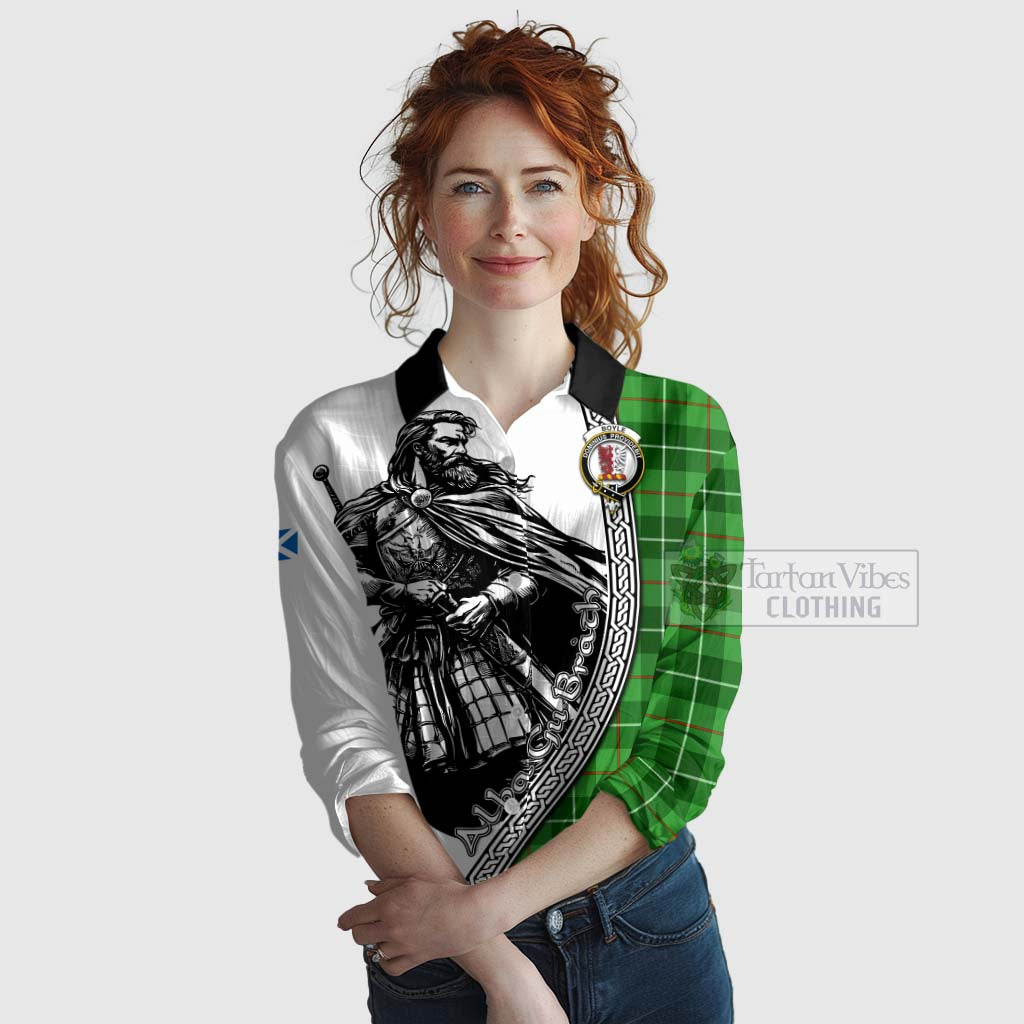 Tartan Vibes Clothing Boyle Tartan Clan Crest Women's Casual Shirt with Highlander Warrior Celtic Style