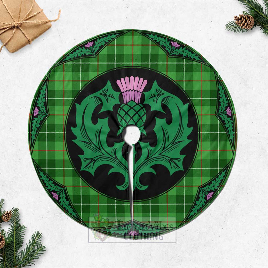 Tartan Vibes Clothing Boyle Tartan Christmas Tree Skirt Scottish Thistle Style