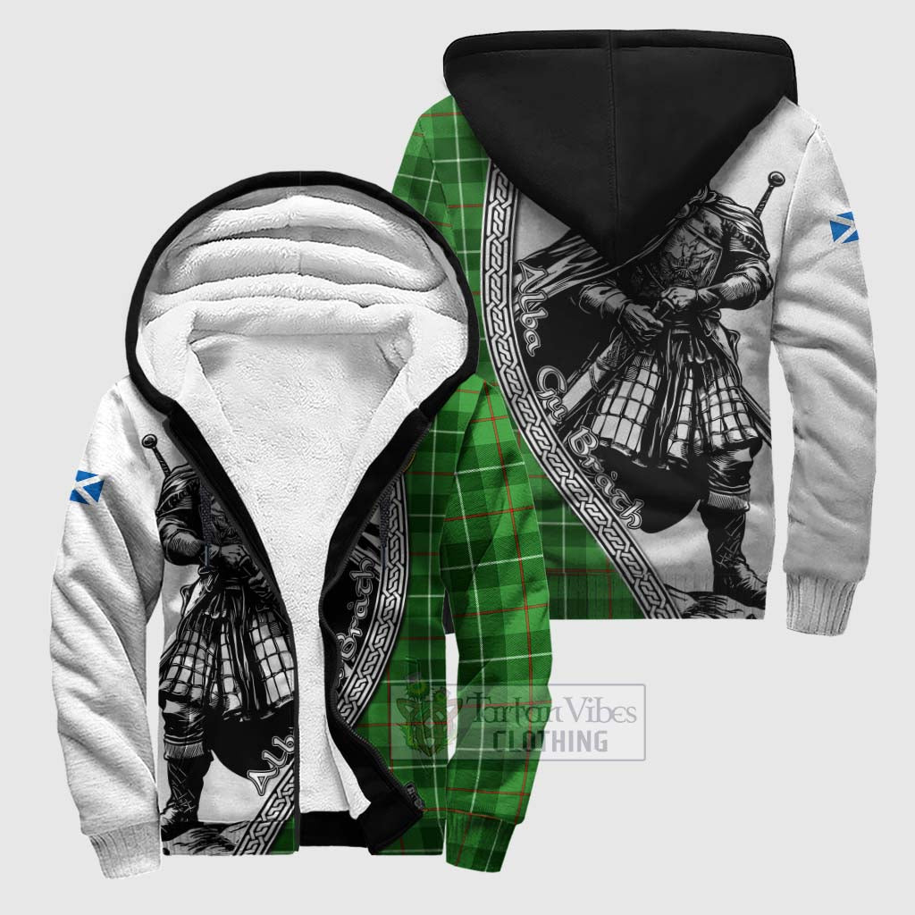 Tartan Vibes Clothing Boyle Tartan Clan Crest Sherpa Hoodie with Highlander Warrior Celtic Style