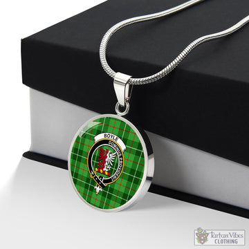 Boyle Tartan Circle Necklace with Family Crest