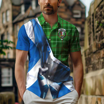 Boyle Tartan Short Sleeve Button Shirt with Family Crest Scotland Patriotic Style