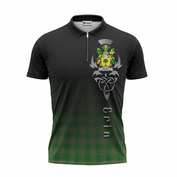 Boyle Irish Clan Zipper Polo Shirt with Coat of Arms Erin Go Bragh Celtic Inspired Unisex - Tartan Vibes Clothing