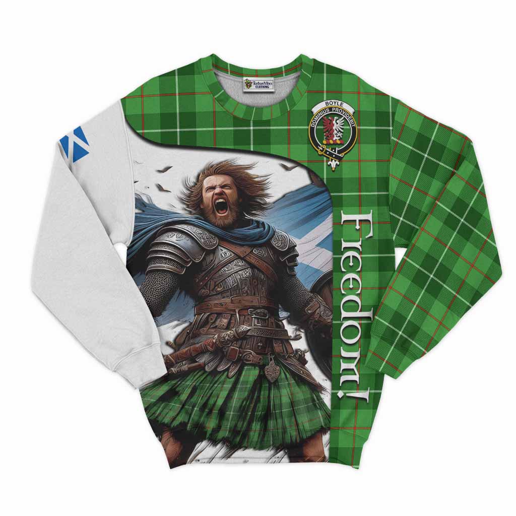 Tartan Vibes Clothing Boyle Crest Tartan Sweatshirt Inspired by the Freedom of Scottish Warrior