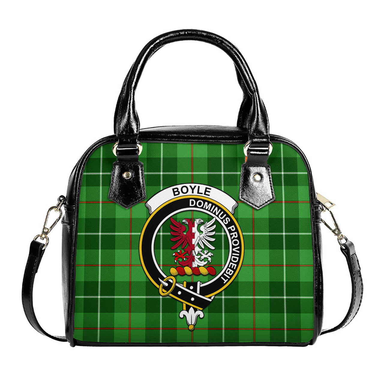 Boyle Tartan Shoulder Handbags with Family Crest One Size 6*25*22 cm - Tartanvibesclothing