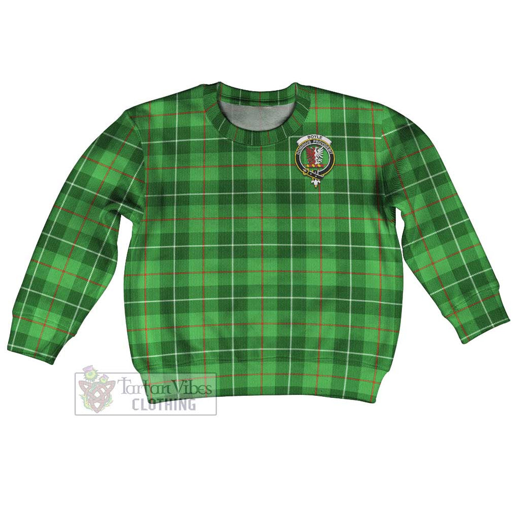 Tartan Vibes Clothing Boyle Tartan Kid Ugly Sweater with Family Crest