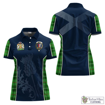 Boyle Tartan Women's Polo Shirt with Family Crest and Scottish Thistle Vibes Sport Style