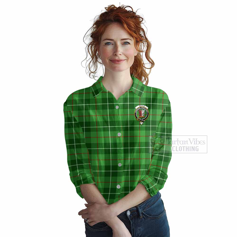 Tartan Vibes Clothing Boyle Tartan Women's Casual Shirt with Family Crest DNA In Me Style