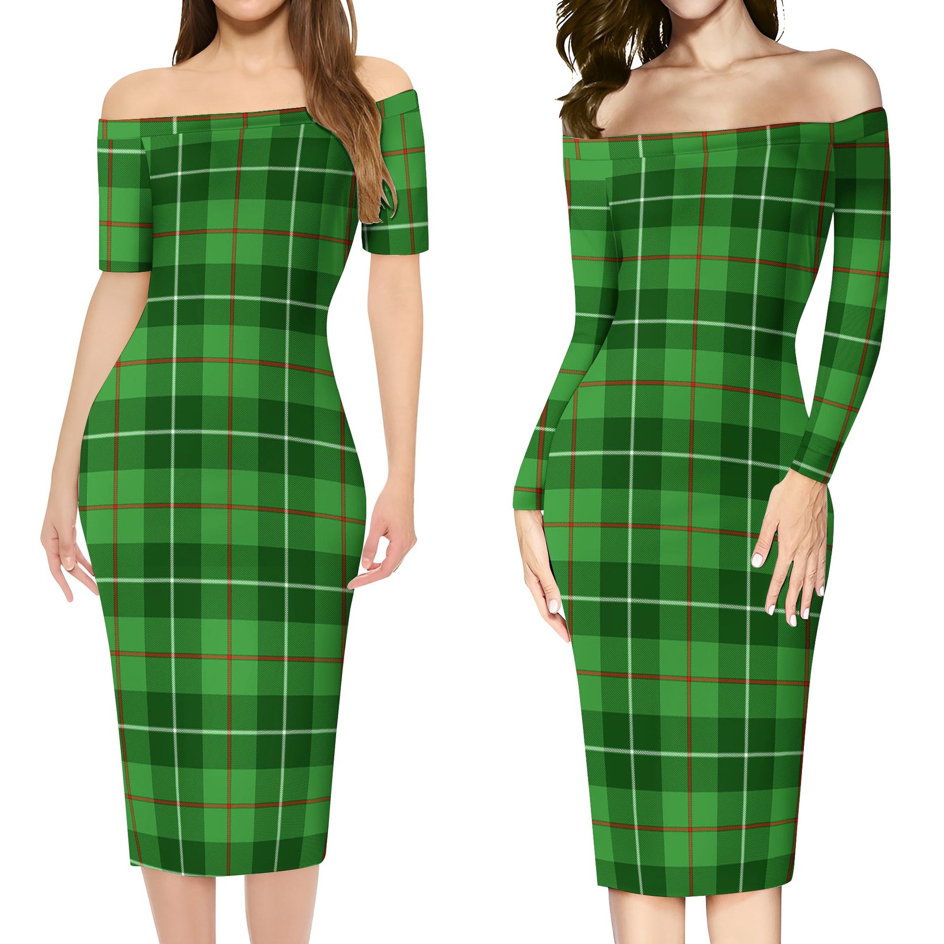 Boyle Tartan Off Shoulder Lady Dress Women's Dress - Tartanvibesclothing