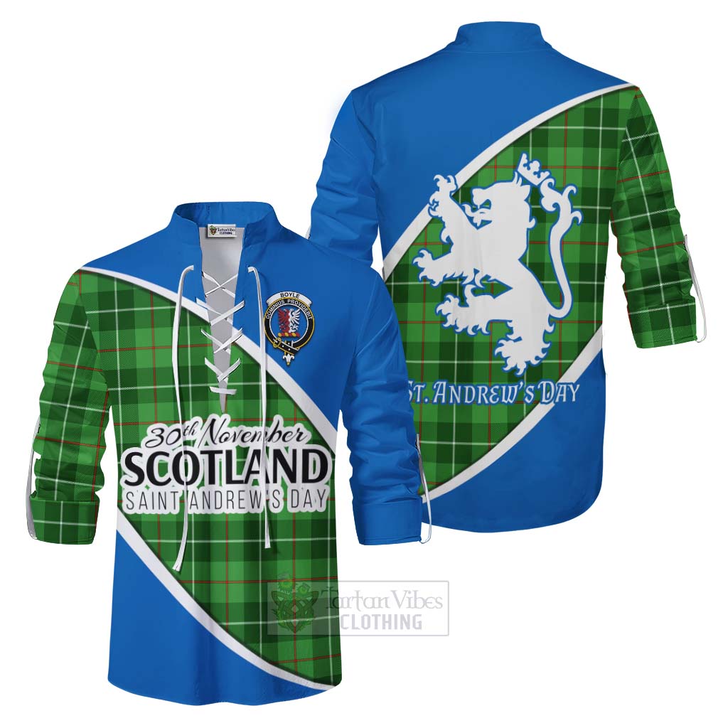 Tartan Vibes Clothing Boyle Family Crest Tartan Ghillie Kilt Shirt Celebrate Saint Andrew's Day in Style