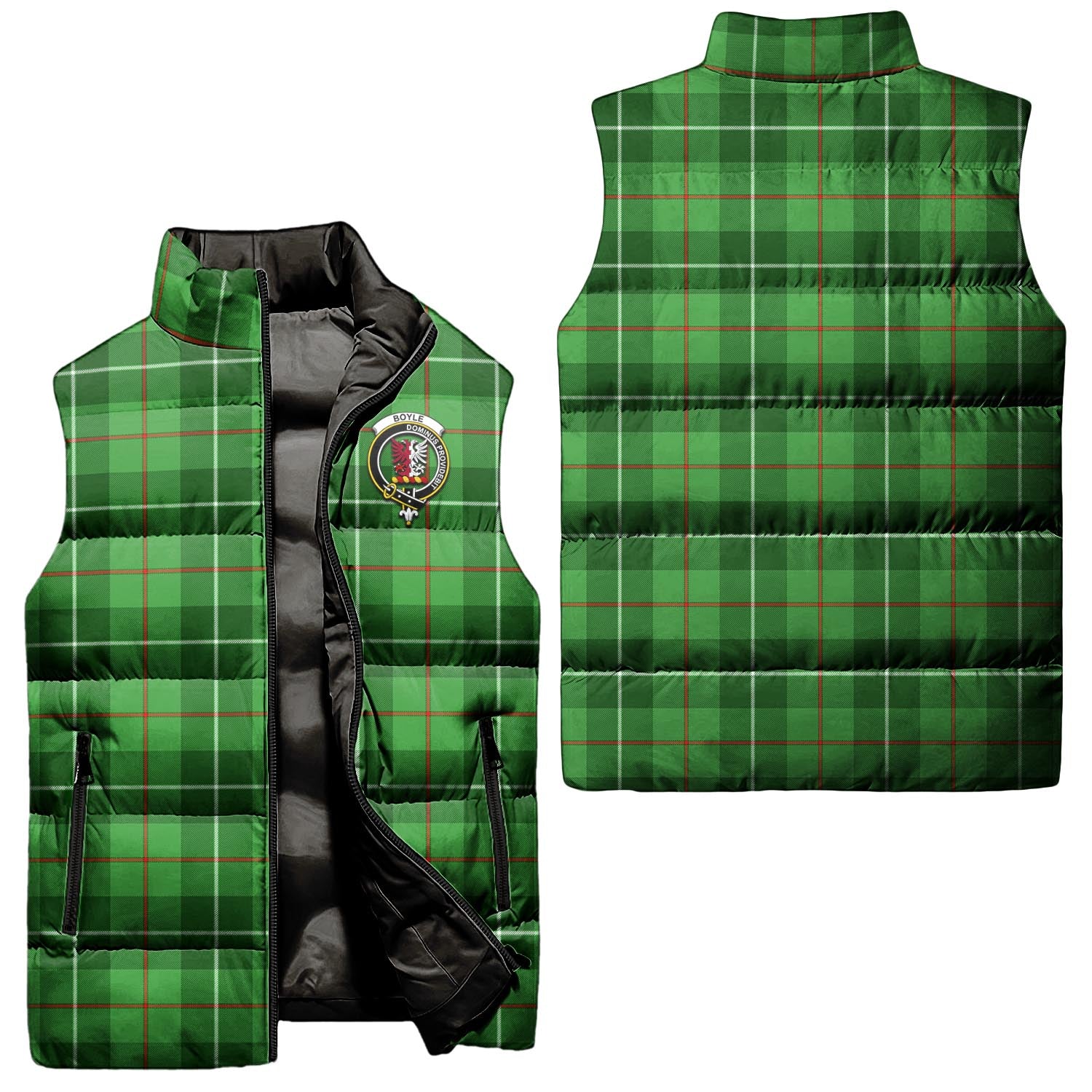 Boyle Tartan Sleeveless Puffer Jacket with Family Crest Unisex - Tartanvibesclothing