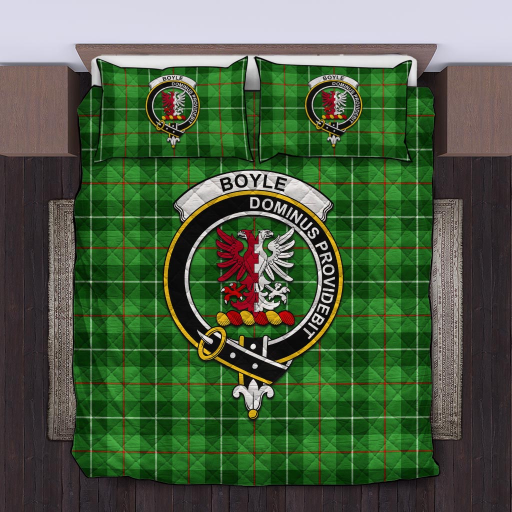 Boyle Tartan Quilt Bed Set with Family Crest King - Tartan Vibes Clothing