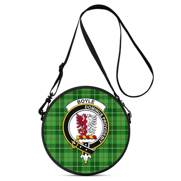 Boyle Tartan Round Satchel Bags with Family Crest