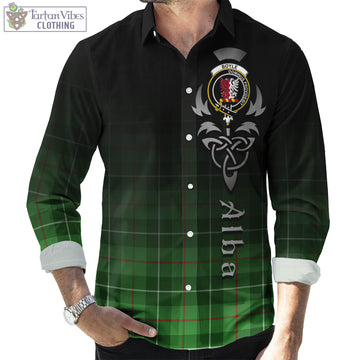 Boyle Tartan Long Sleeve Button Up Featuring Alba Gu Brath Family Crest Celtic Inspired