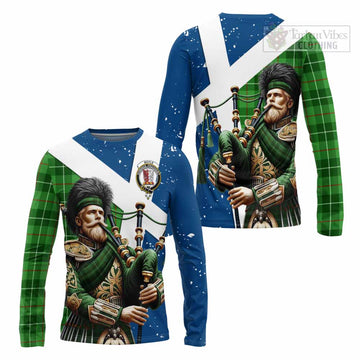 Boyle Tartan Long Sleeve T-Shirt with Family Crest Scottish Bagpiper Vibes Unisex - Tartan Vibes Clothing