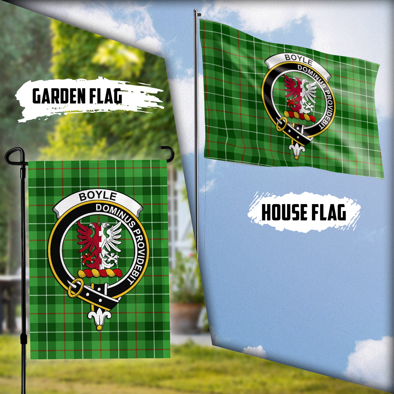 Boyle Tartan Flag with Family Crest Garden Flag (Vertical) - Tartan Vibes Clothing