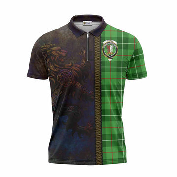 Boyle Tartan Family Crest Zipper Polo Shirt Alba Gu Brath Be Brave Lion Ancient Style Unisex - Tartan Vibes Clothing