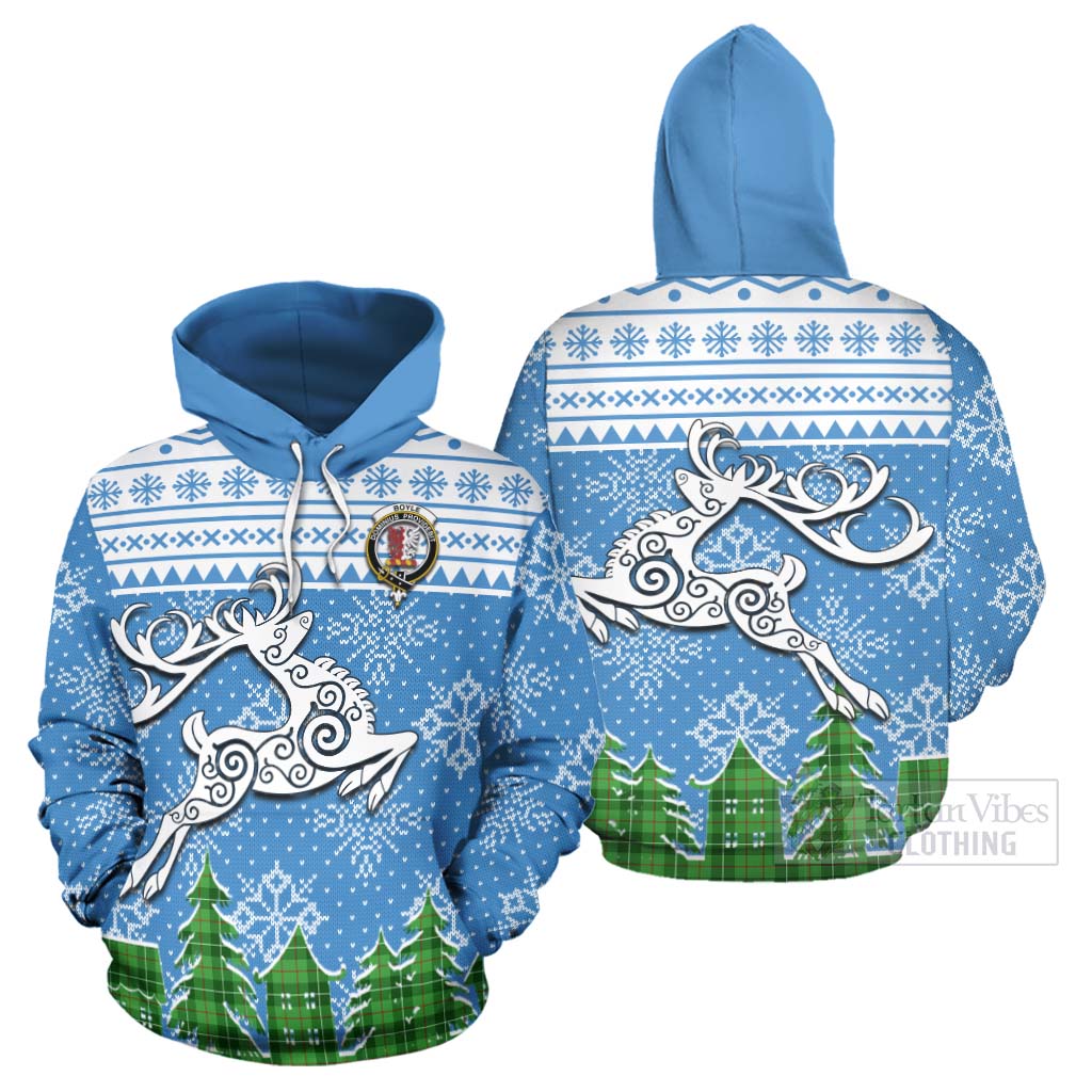 Tartan Vibes Clothing Boyle Clan Christmas Hoodie Celtic Reindeer Style