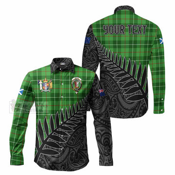 Boyle Crest Tartan Long Sleeve Button Shirt with New Zealand Silver Fern Half Style