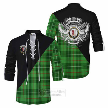 Boyle Tartan Ghillie Kilt Shirt with Family Crest and Military Logo Style