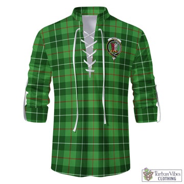 Boyle Tartan Men's Scottish Traditional Jacobite Ghillie Kilt Shirt with Family Crest