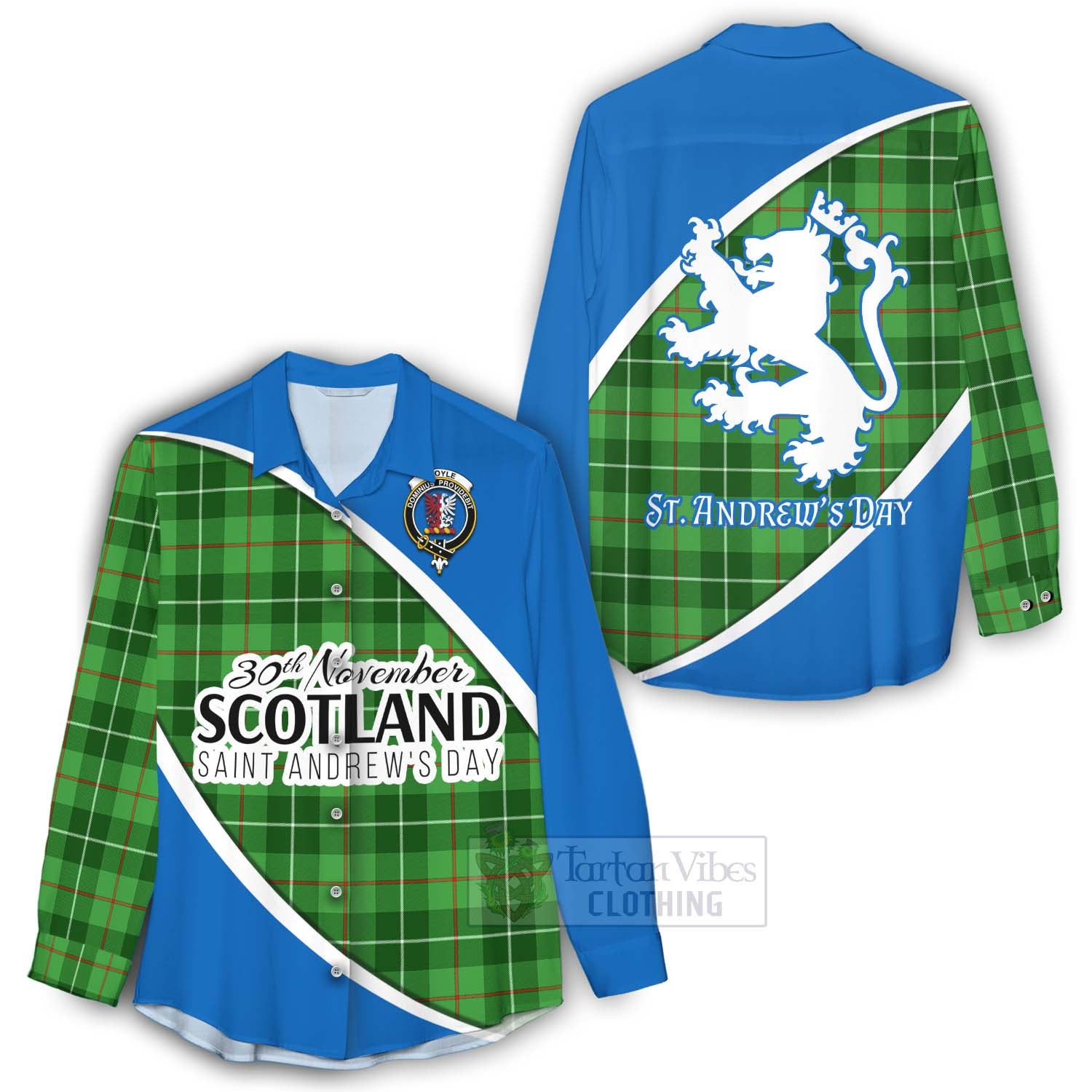 Tartan Vibes Clothing Boyle Family Crest Tartan Women's Casual Shirt Celebrate Saint Andrew's Day in Style